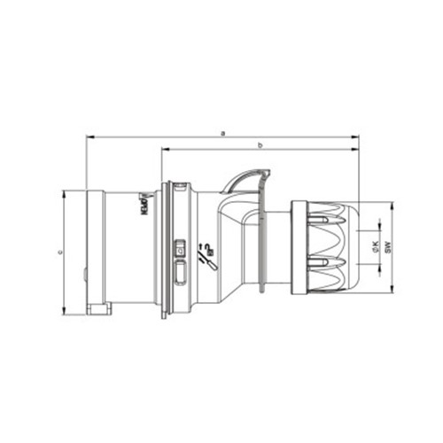Φις ρεύματος βιομηχανικό αρσενικό 3pins 16A 110VAC IP44 013-4 PCE
