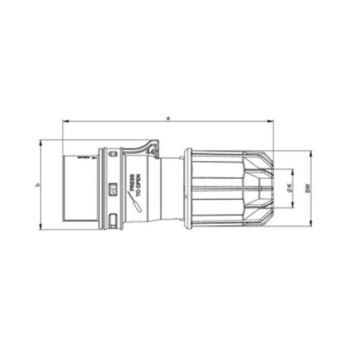 Φις ρεύματος βιομηχανικό αρσενικό 3pins 32A 24VAC IP44 073v PCE