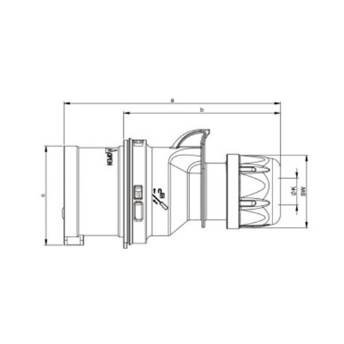 Φις ρεύματος βιομηχανικό αρσενικό 3pins 16A 230VAC IP44 013-6 PCE