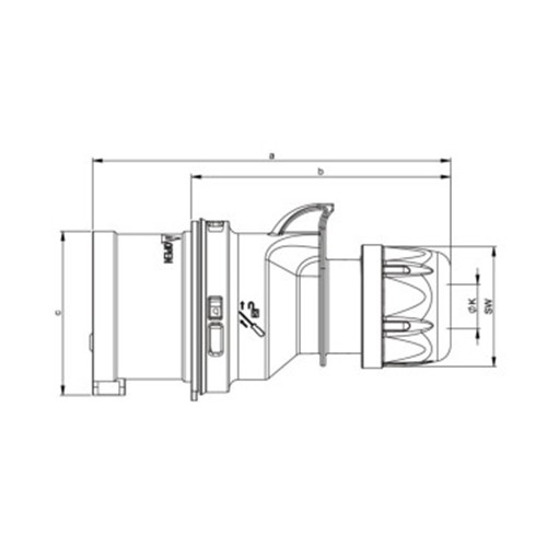 Φις ρεύματος βιομηχανικό αρσενικό 3pins 32A 230VAC IP44 023-6 PCE