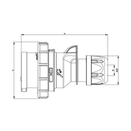 Φις ρεύματος βιομηχανικό αρσενικό 3pins 16A 230VAC IP67 0132-6 PCE