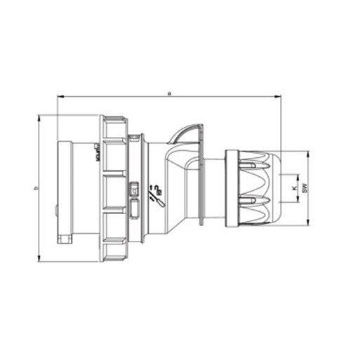 Φις ρεύματος βιομηχανικό αρσενικό 3pins 32A 230VAC IP67 0232-6 PCE