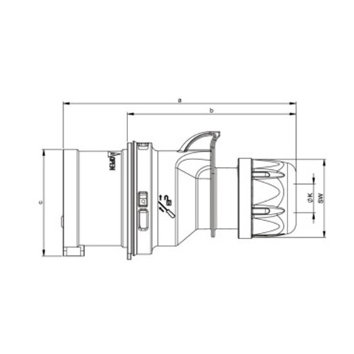 Φις ρεύματος βιομηχανικό αρσενικό 4pins 16A 400VAC IP44 014-6 PCE