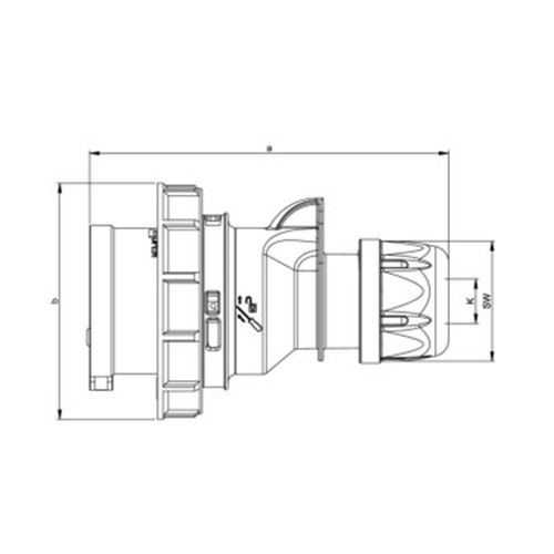 Φις ρεύματος βιομηχανικό αρσενικό 4pins 16A 400VAC IP67 0142-6 PCE