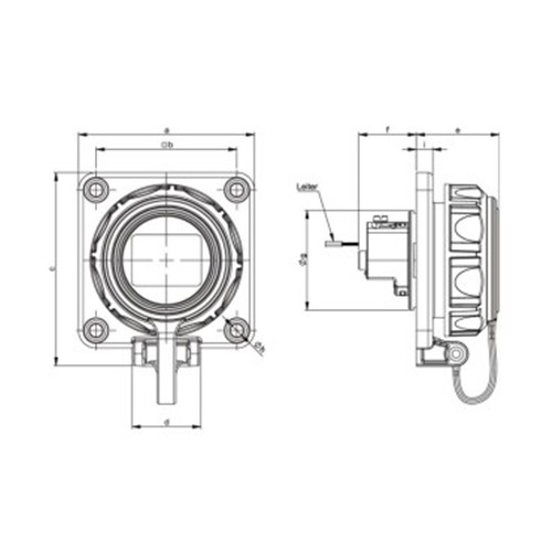 Πρίζα πίνακος θηλυκή σούκο με καπάκι 2pin 16A 230VAC IP68 20351-8b PCE