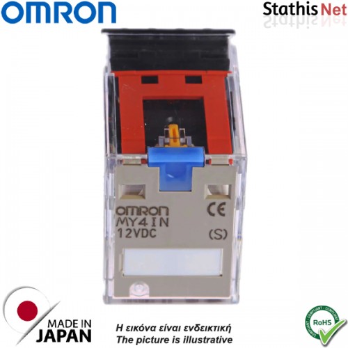 Relay μεσαίο 230V AC 5A 4pins MY4IN DC12(S) OMRON