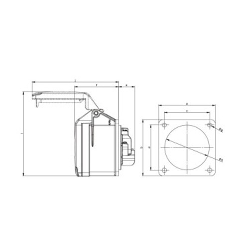 Πρίζα πίνακος θηλυκή σούκο 5pin 32A 400VAC IP44 325-6 PCE