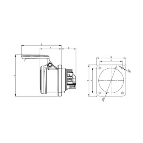 Πρίζα πίνακος θηλυκή σούκο 5pin 125A 400VAC IP67 345-6 PCE