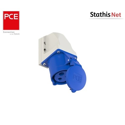 Πρίζα τοίχου βιομηχανική θηλυκή 3pin 32A 230VAC IP44 123-6K PCE