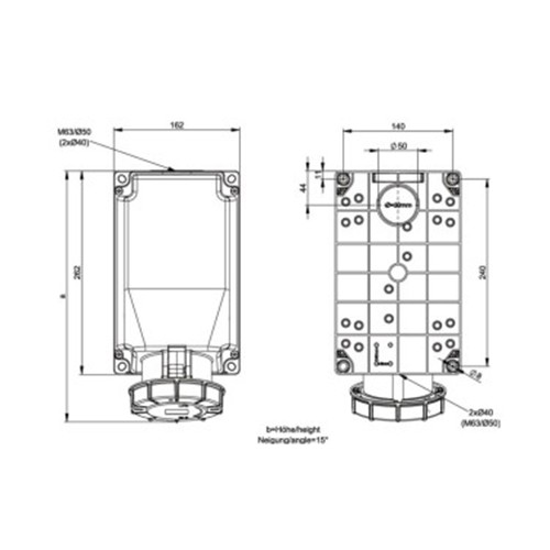 Πρίζα τοίχου βιομηχανική θηλυκή 5pin 125A 400VAC IP67 145-6 PCE