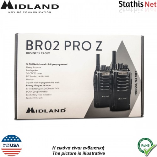 Walkie talkie Pmr 446 Digital 16 καναλιών ΒR-02 PRO Z Midland