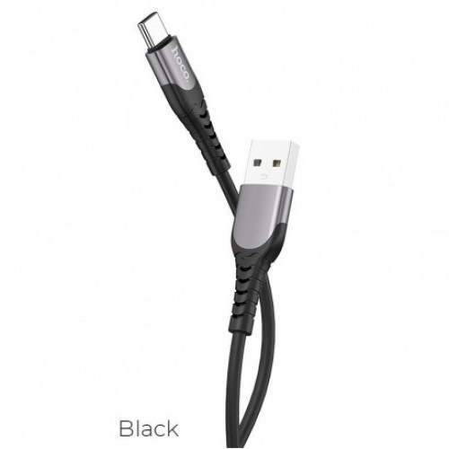 Καλώδιο φόρτισης & συγχρονισμού 3A USB A -> Type C 1m full speed μαύρο σιλικόνης U80 Hoco