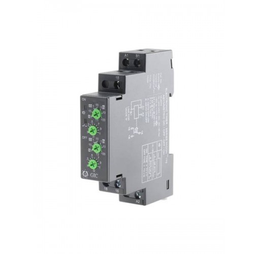 Χρονικό relay με 2 λειτουργίες 12V-240V AC/DC 1C/O 0,1s-100h CJDTO GIC