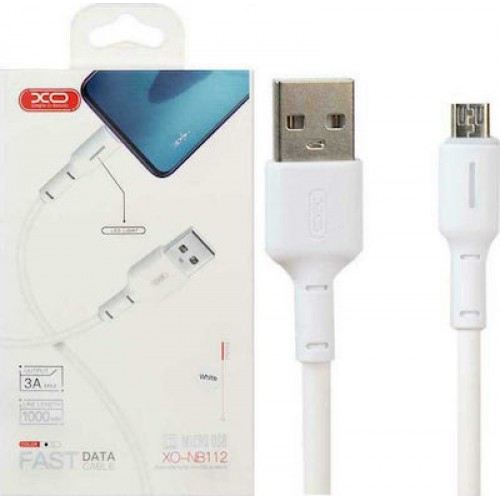 Καλώδιο φόρτισης & συγχρονισμού 5V 3A USB A -> Micro B USB 1m full speed λευκό NB112 XO