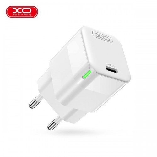 Τροφοδοτικό 230V in -> 1 x USB C Out 5V 5A 30W QC3.0 λευκό CE06 XO