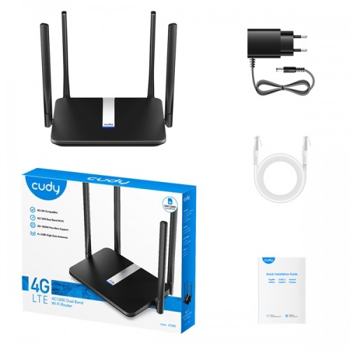 Modem Router Ασύρματο Dual Band 4G LTE CAT4 LT500 CUDY