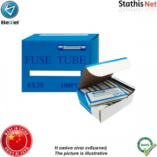 Ασφάλεια γυαλάκι 5x20mm βραδείας 6.3Α 522 Better