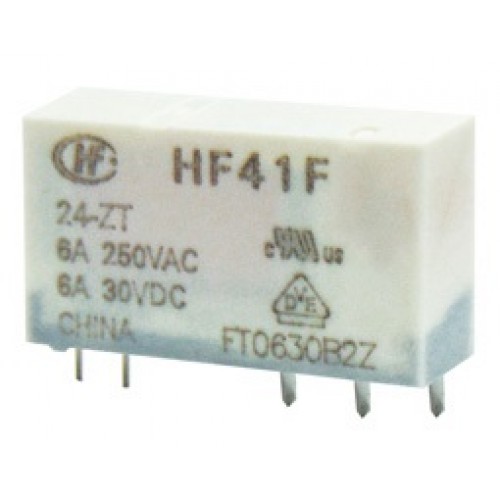 Relay slim SNR 1P 24V DC 6A PCB 1C/O HF41F/24-ZT HONGFA