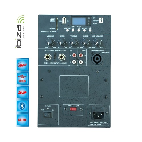 Ηχείο αυτοενισχυόμενο επαγγελματικό 15"/38cm 8Ω 800W SLK15A-USB Ibiza Sound