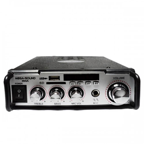 Ενισχυτής μικροφωνικός 2x25W 12VDC/230V MIC/USB/SD CARD/FM 004A MEGA-SOUND