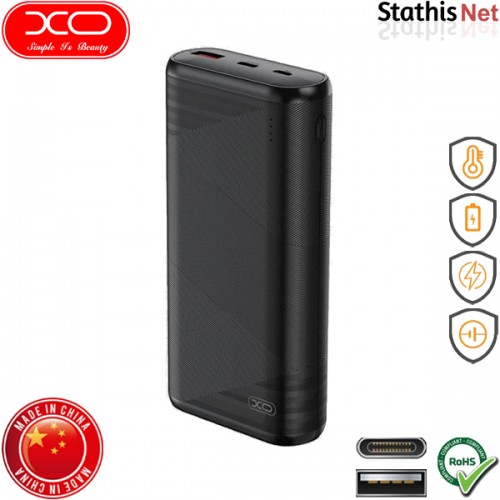 Power bank 20000mAh 20W με θύρα USB-A και θύρα Type-C PD20W+QC18W μαύρο PR150 XO