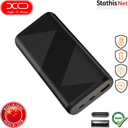 Power bank 20000mAh 20W με θύρα USB-A και θύρα Type-C PD20W+QC18W μαύρο PR150 XO