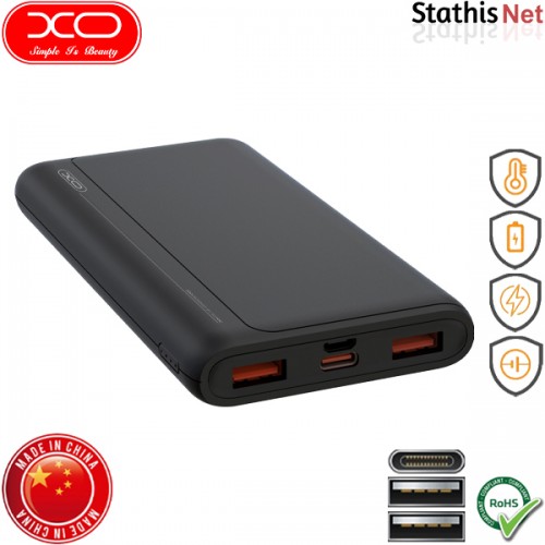 Power bank 20000mAh 22.5W με 2 θύρες USB-A και θύρα Type-C QC20W + PD22.5W μαύρο PR127 XO