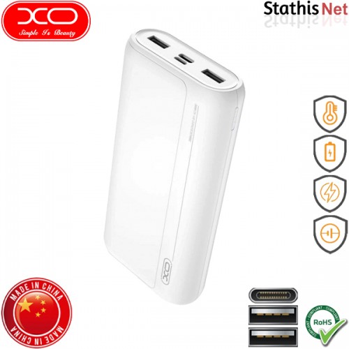 Power bank 20000mAh 22.5W με 2 θύρες USB-A και θύρα Type-C QC20W + PD22.5W λευκό PR127 XO