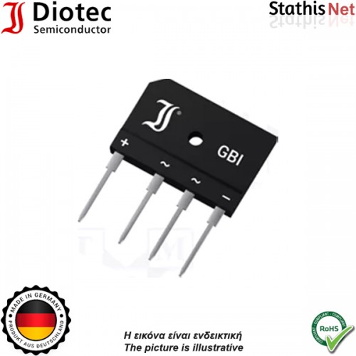 Γέφυρα ανόρθωσης 7A 80V πλακέ B40C7000A Diotec Semiconductor