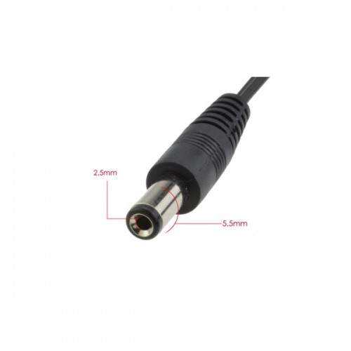 Καλώδιο τροφοδοσίας με φις DC 2,5x5,5mm 2x0.22mm 1.5m ίσιο