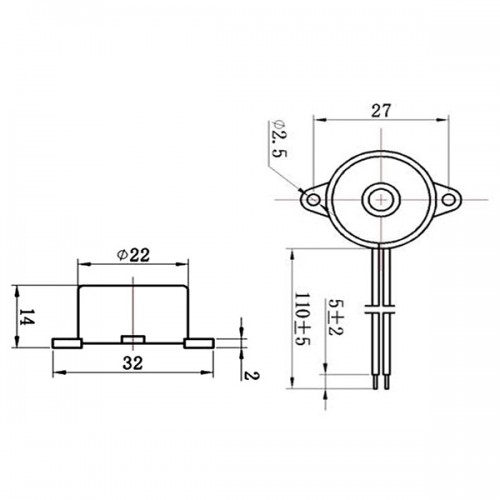 Buzzer με καλώδιο 12VDC 90DB CZQ-2012B CNTD