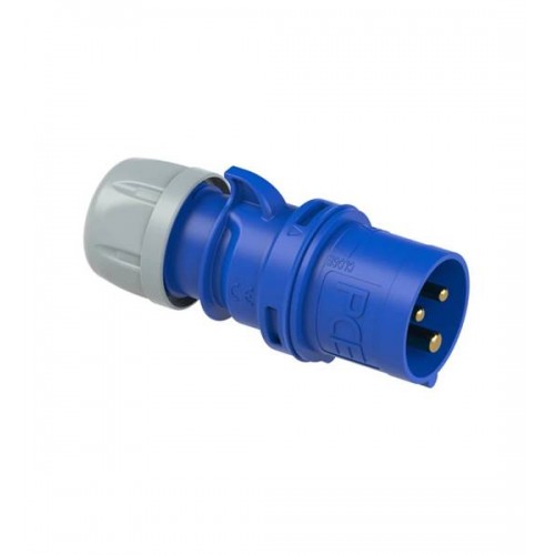 Φις ρεύματος βιομηχανικό αρσενικό 3pins 32A 400VAC IP44 μπλε 024-6 PCE