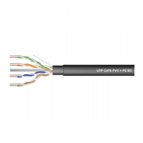 Καλώδιο δικτύου UTP CAT6 μονόκλωνο 4P Pet Solid 305m (PVC+PE) BC μαύρο Z-LINK