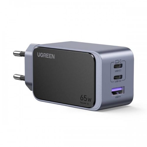 Τροφοδοτικό 230V in -> 1 x USB A + 2 x USB C Out GaN 5V 65W + PD3.0 γκρι 35042 Ugreen