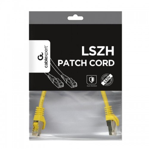 Καλώδιο patch cord S/FTP CAT6A 0.25m LSZH κίτρινο Cablexpert