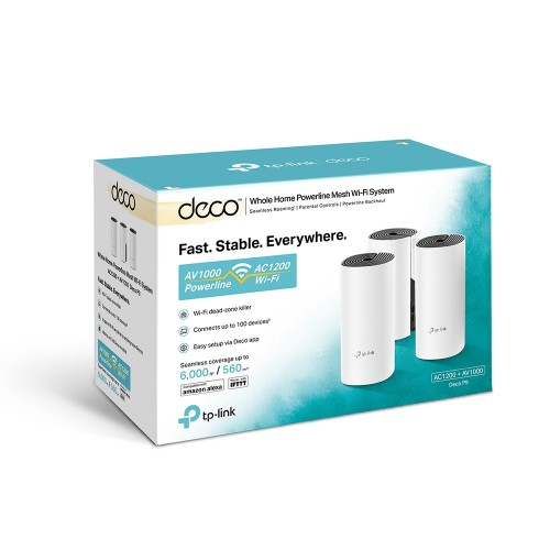 Mesh AC1200 + AV1000 Whole Home Hybrid Wi-Fi 5 System 3-Pack Deco