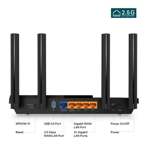 Router AX3000 Multi-Gigabit Wi-Fi 6  with 2.5G Port Archer AX55 Pro TP-LINK