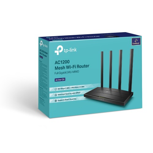 Modem Router AC1200 wireless Dual Band 5 Gigabit ports MU-MIMO Archer C6 TP-LINK