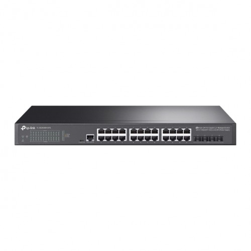Switch 24-Port SFP L2+ Managed with 4 10GE SFP+ Slots and UPS Power Supply TL-SG3428X-UPS JetStream TP-LINK