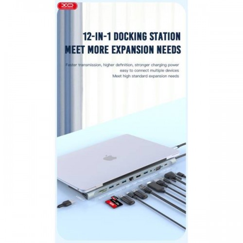 Docking station USB-C 12in1-16 HUB010 XO