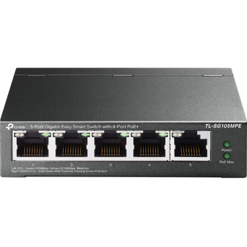 Switch 5-Port Gigabit Easy Smart with 4-Port PoE+ TL-SG105MPE TP-LINK