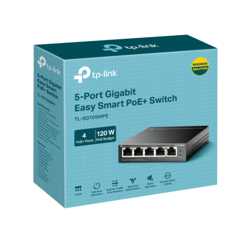 Switch 5-Port Gigabit Easy Smart with 4-Port PoE+ TL-SG105MPE TP-LINK