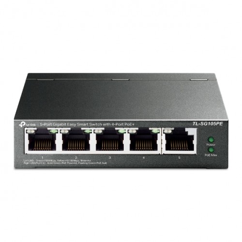 Switch 5-Port Gigabit Easy Smart with 4-Port PoE+ TL-SG105PE TP-LINK