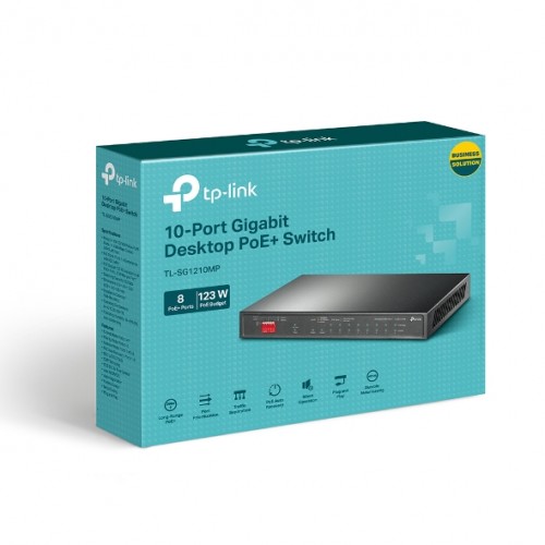 Switch 10-Port Gigabit Desktop with 8-Port PoE+ TL-SG1210MP TP-LINK