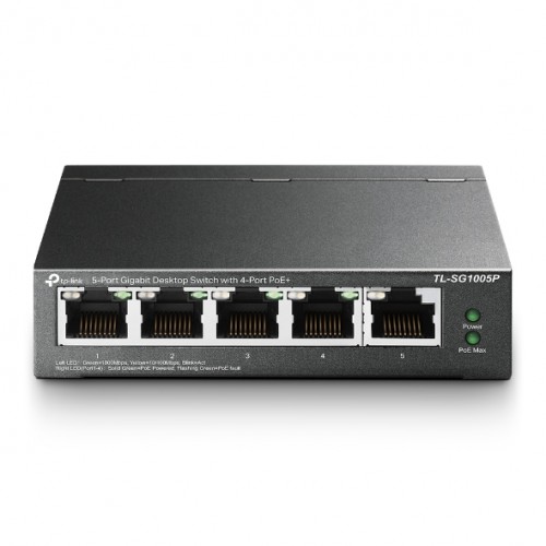 Switch 5-Port Gigabit Desktop with 4-Port PoE+ TL-SG1005P TP-LINK