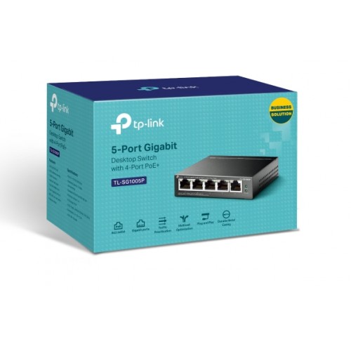 Switch 5-Port Gigabit Desktop with 4-Port PoE+ TL-SG1005P TP-LINK