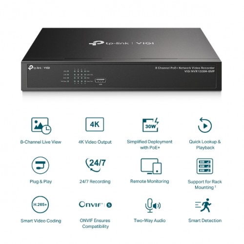 NVR 8 καναλιών PoE+ VIGI NVR1008H-8MP TP-Link