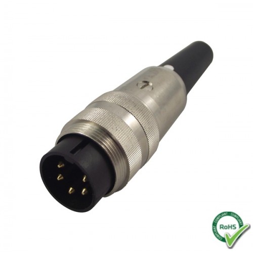 Κονέκτορας M16 5pin 5A 250V IP40 240° αρσενικός SV50/6 Lumberg
