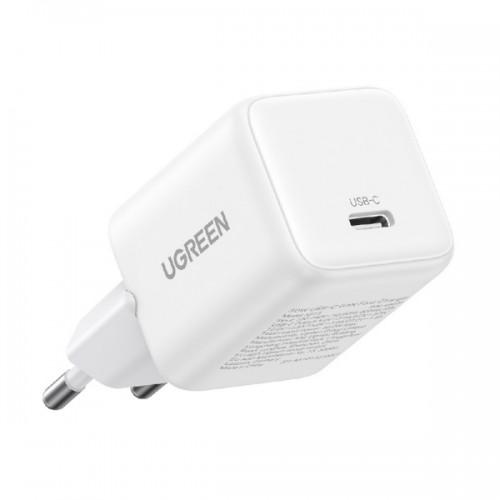 Τροφοδοτικό 230V in -> 1x USB C Out GaN 5V 30W + PD3.0 άσπρο 65009 Ugreen