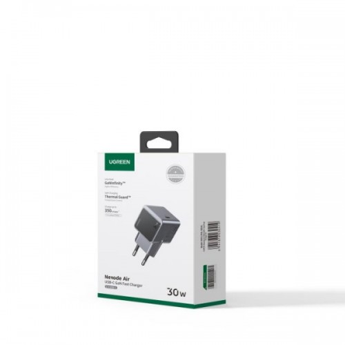 Τροφοδοτικό 230V in -> 1x USB C Out GaN 5V 30W + PD3.0 γκρι 35041 Ugreen